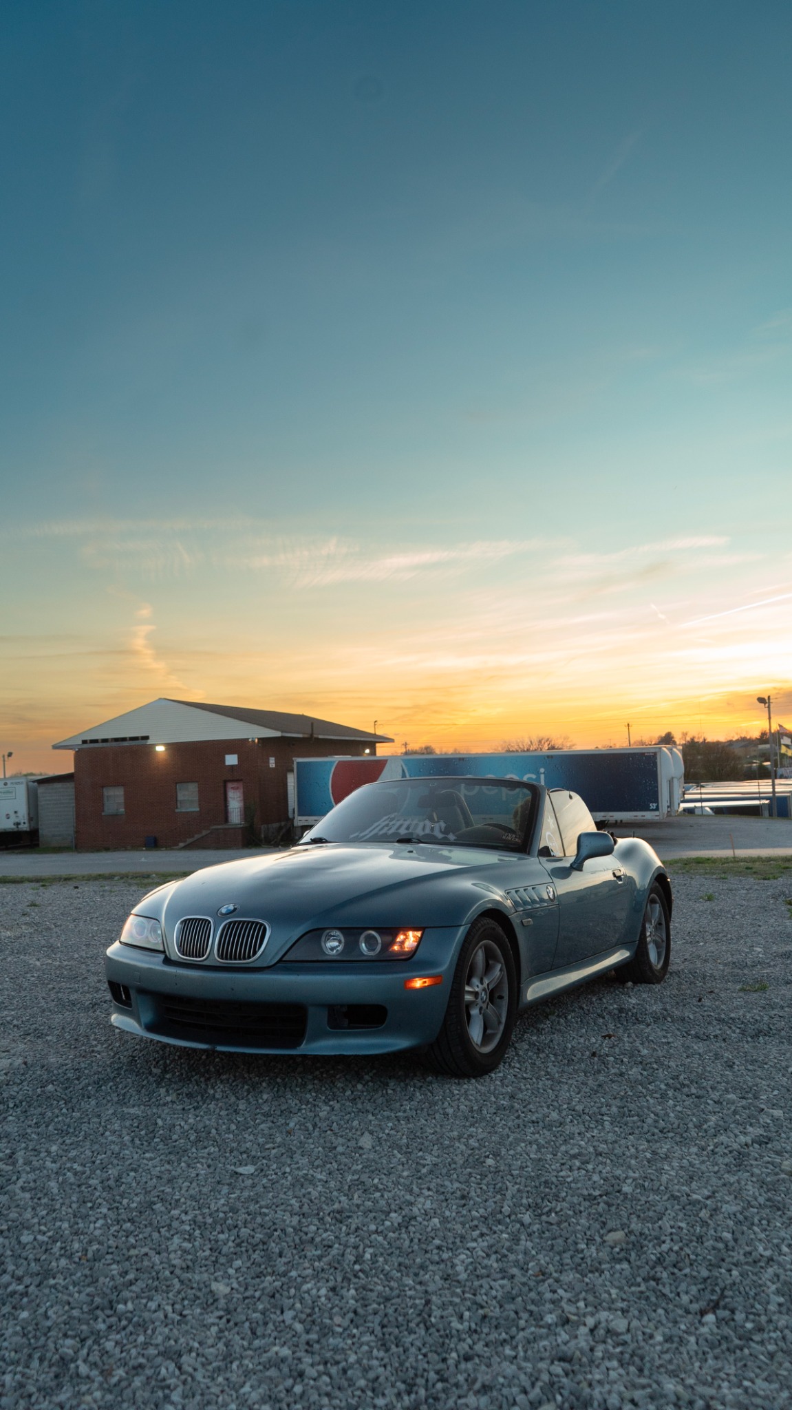 BMW Z3 roadster at sunset
