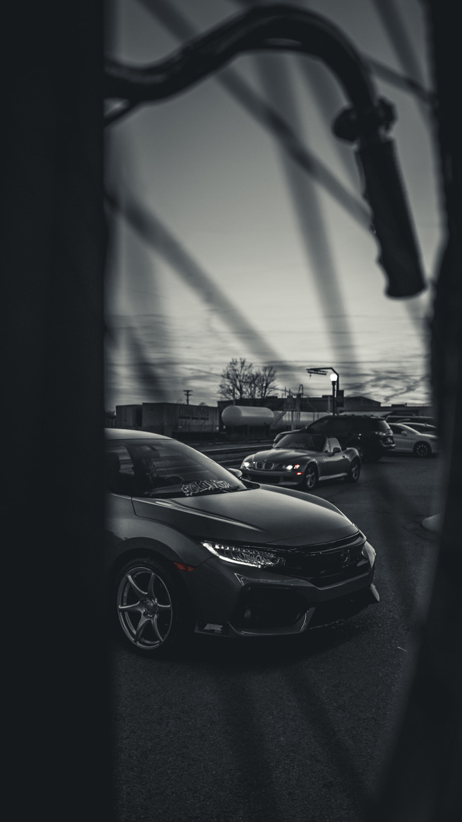 Moody photo of modified cars