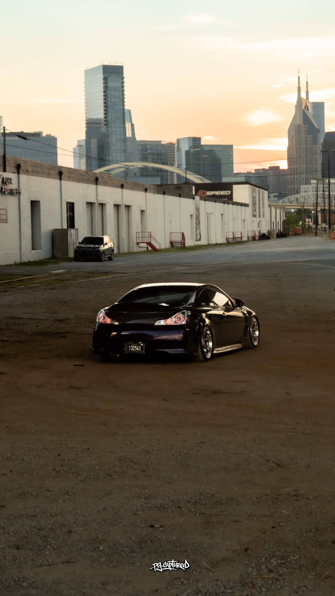 Nissan 350Z in an industrial Nashville street